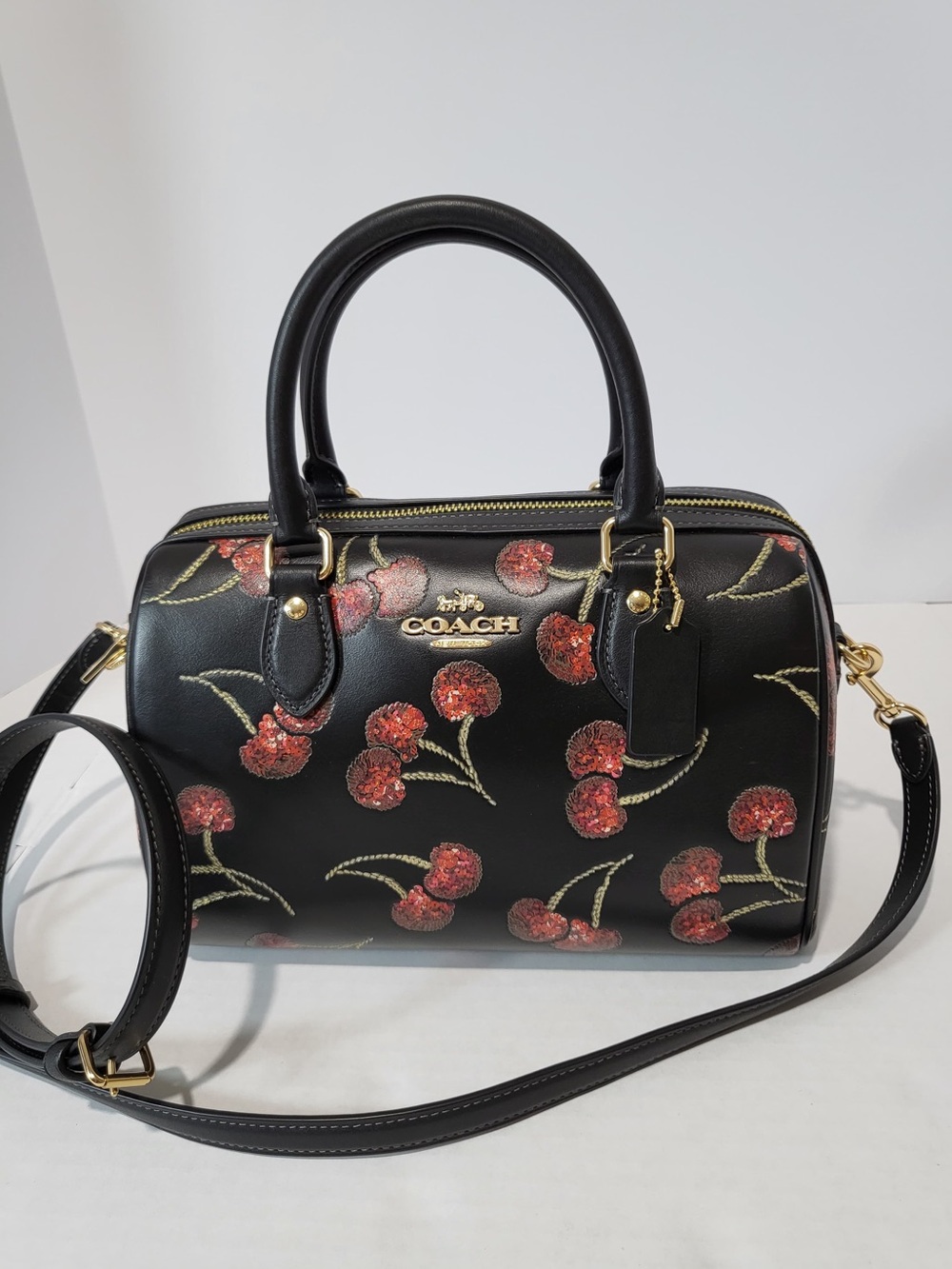 Coach Rowan Satchel with Cherry Print
